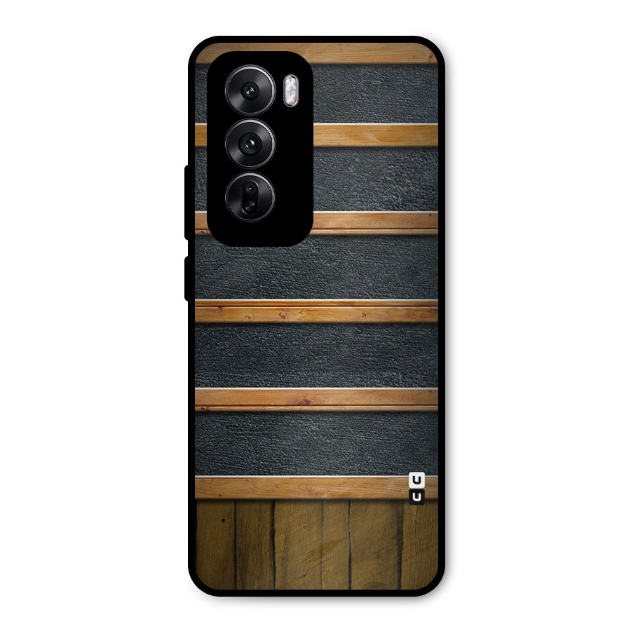 Wood Design Metal Back Case for Oppo Reno12