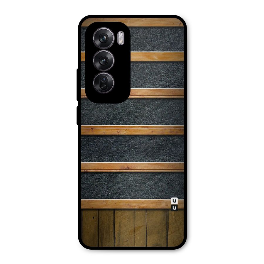 Wood Design Metal Back Case for Oppo Reno12 Pro