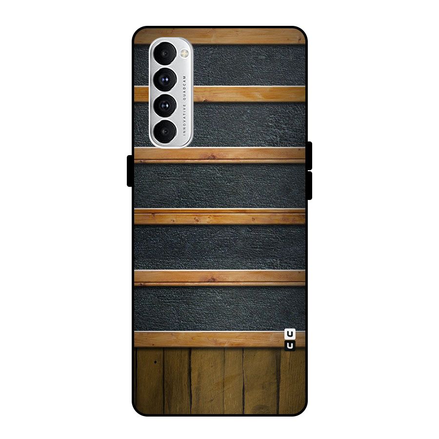 Wood Design Metal Back Case for Oppo Reno4 Pro