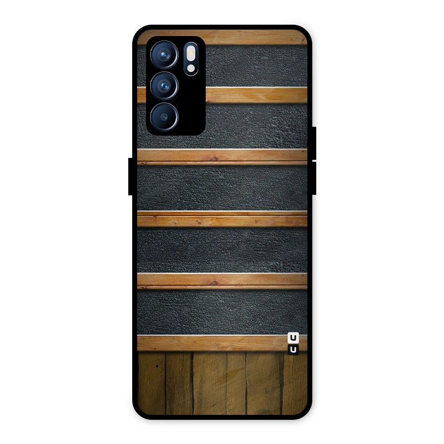 Wood Design Metal Back Case for Oppo Reno6 5G