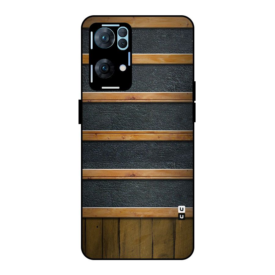 Wood Design Metal Back Case for Oppo Reno7 Pro 5G