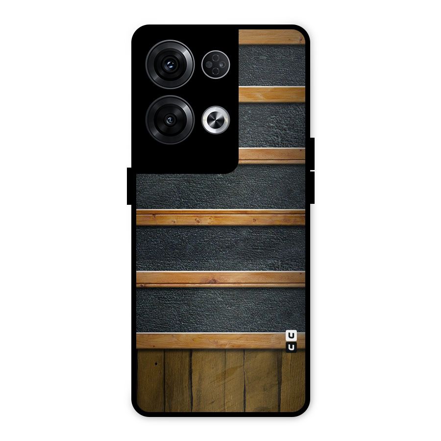 Wood Design Metal Back Case for Oppo Reno8 Pro 5G