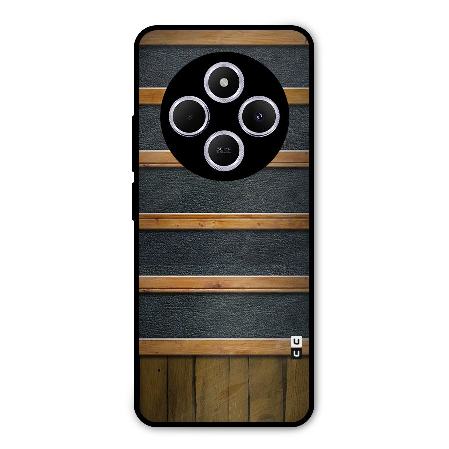 Wood Design Metal Back Case for Poco M7