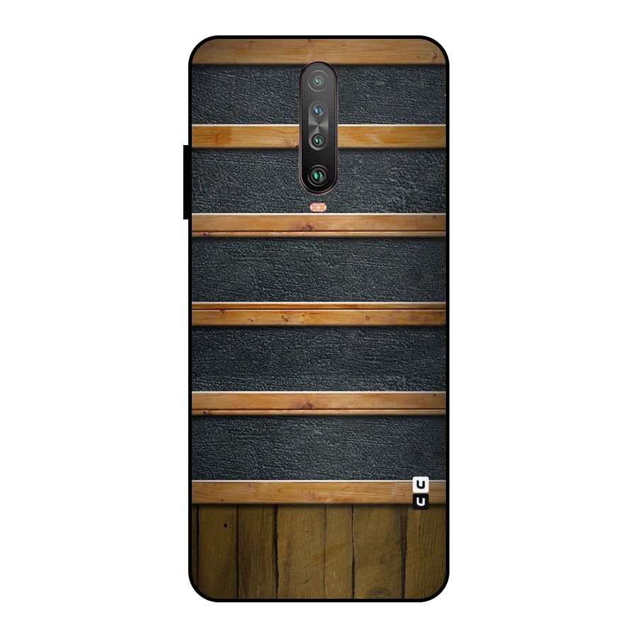 Wood Design Metal Back Case for Poco X2