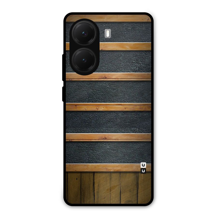 Wood Design Metal Back Case for Poco X7 Pro