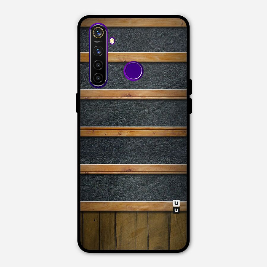 Wood Design Metal Back Case for Realme 5 Pro