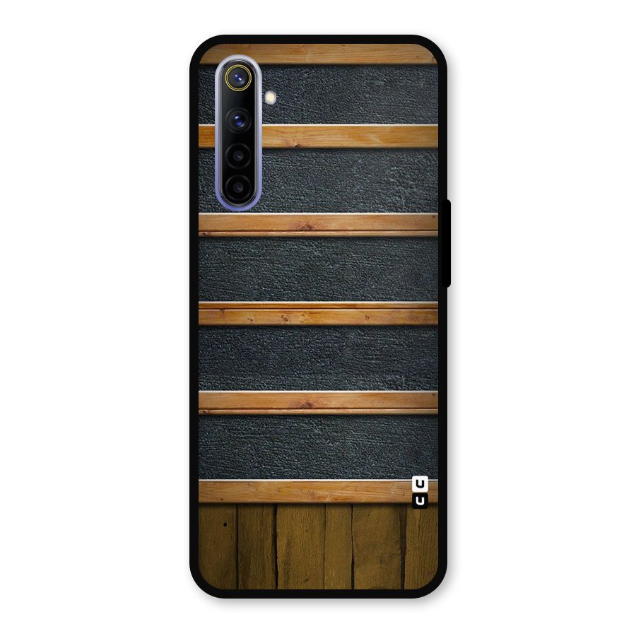 Wood Design Metal Back Case for Realme 6