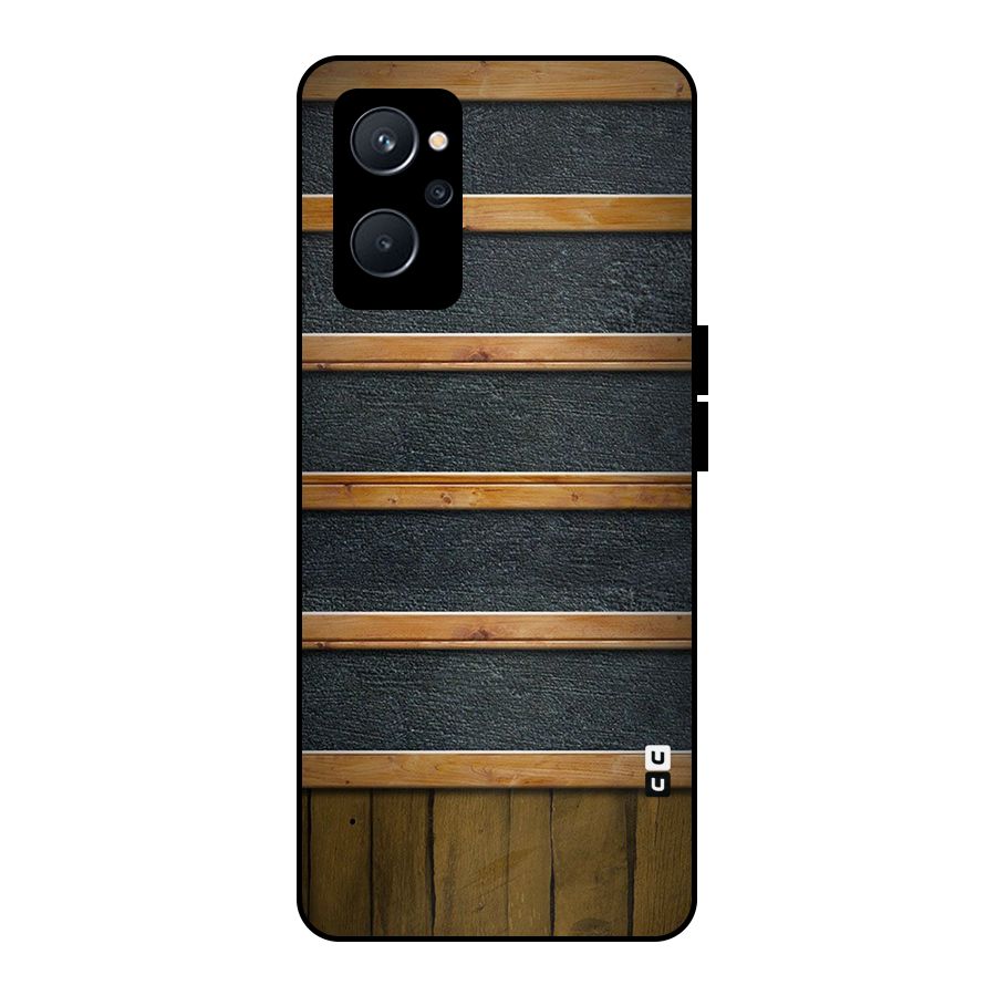 Wood Design Metal Back Case for Realme 9i 5G