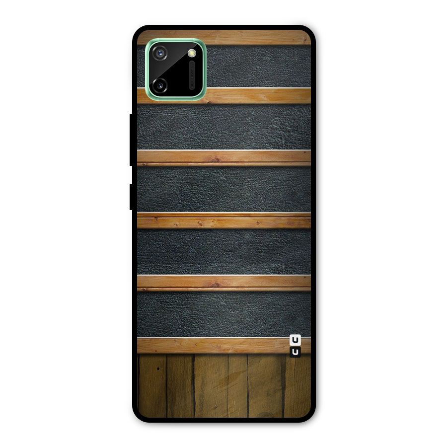 Wood Design Metal Back Case for Realme C11