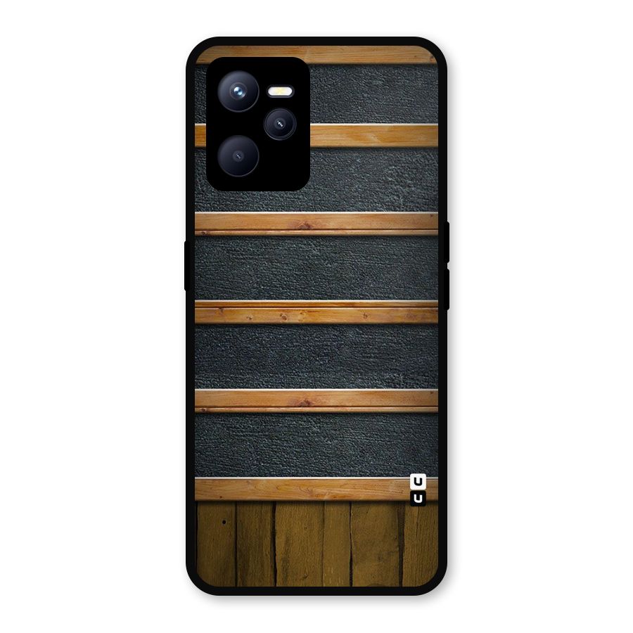 Wood Design Metal Back Case for Realme C35