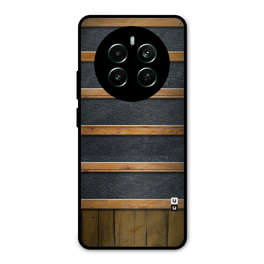 Wood Design Metal Back Case for Realme Narzo 70 Pro