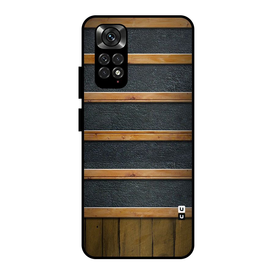 Wood Design Metal Back Case for Redmi Note 11 Pro