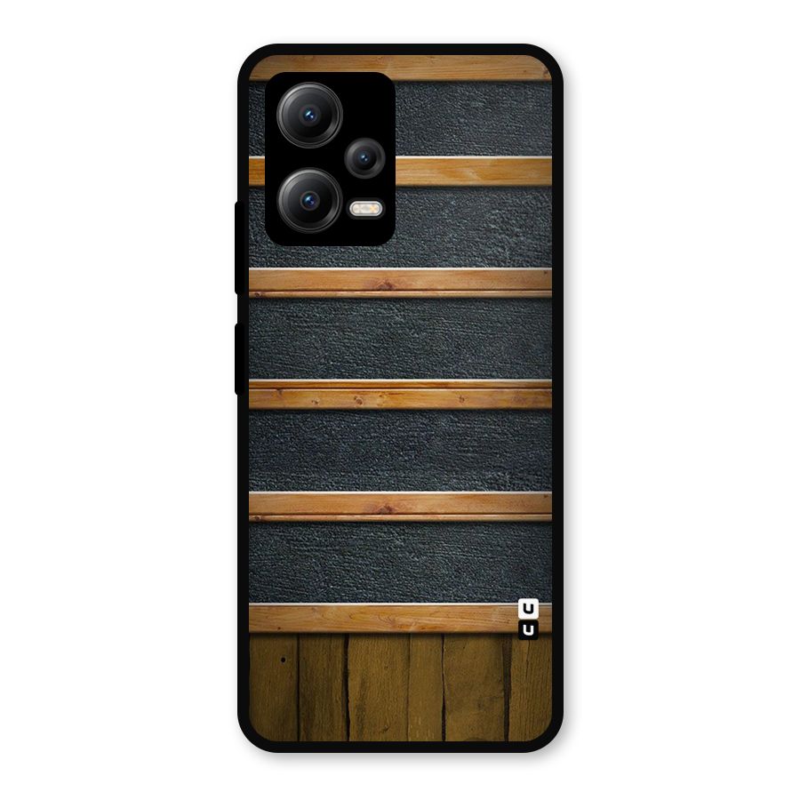 Wood Design Metal Back Case for Redmi Note 12 5G