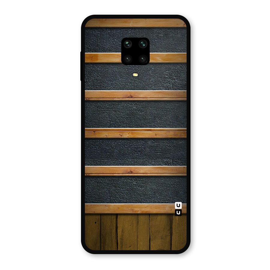 Wood Design Metal Back Case for Redmi Note 9 Pro Max