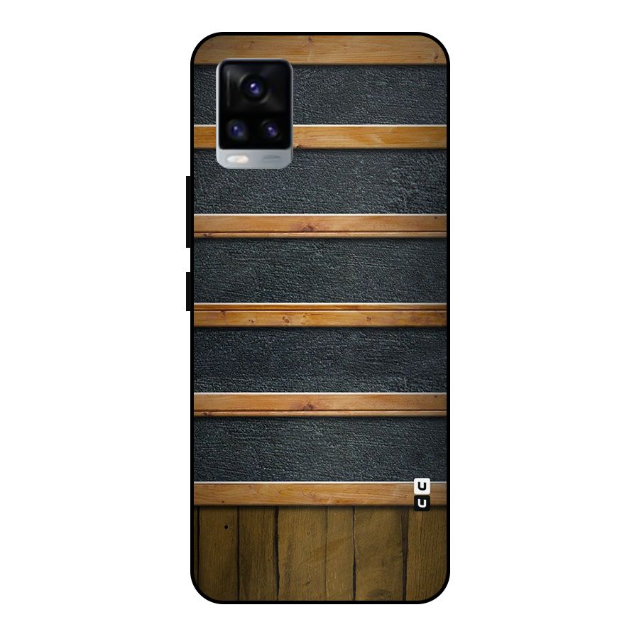Wood Design Metal Back Case for Vivo V20 2021