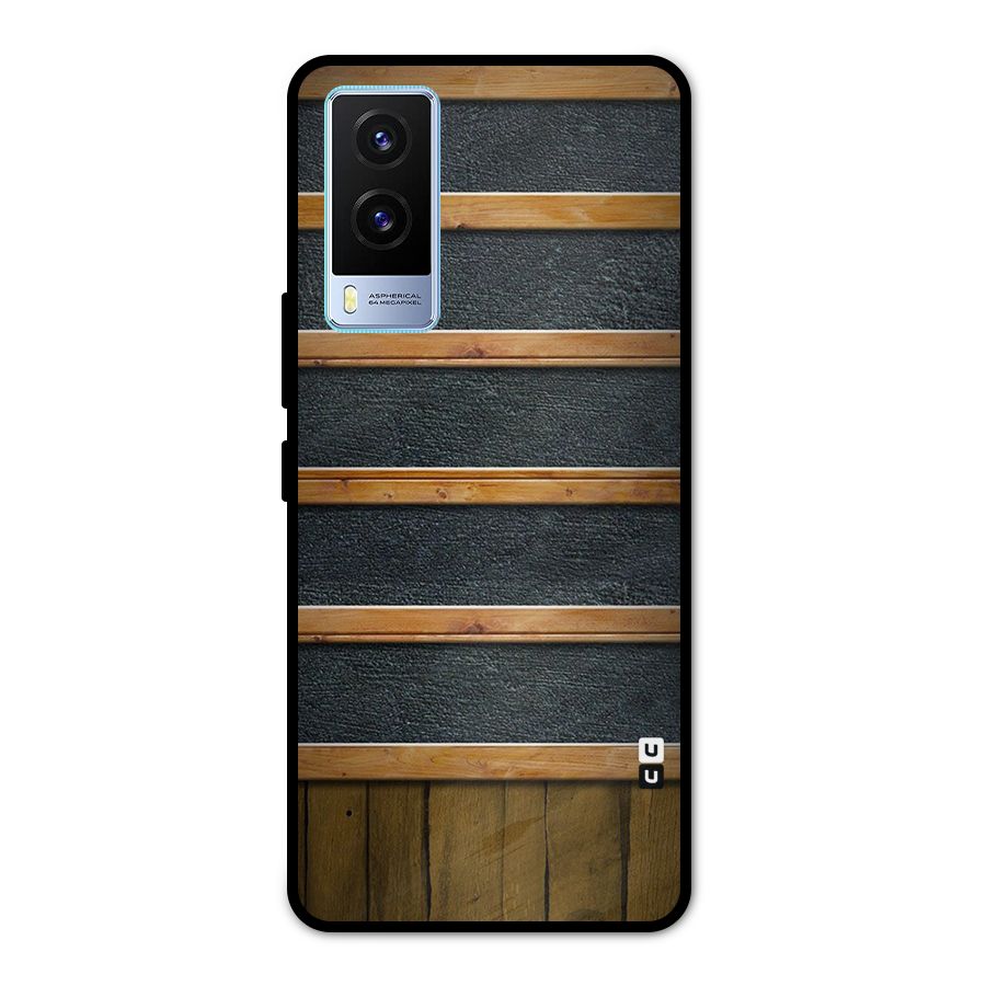 Wood Design Metal Back Case for Vivo V21e 5G