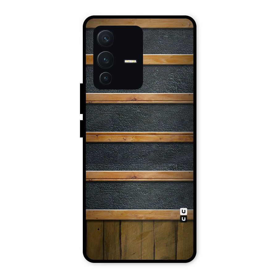 Wood Design Metal Back Case for Vivo V23 5G