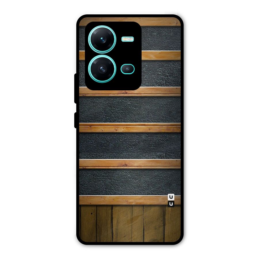 Wood Design Metal Back Case for Vivo V25