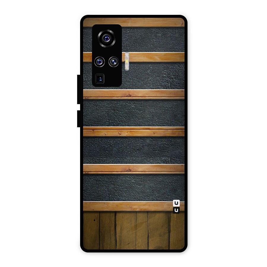 Wood Design Metal Back Case for Vivo X50 Pro