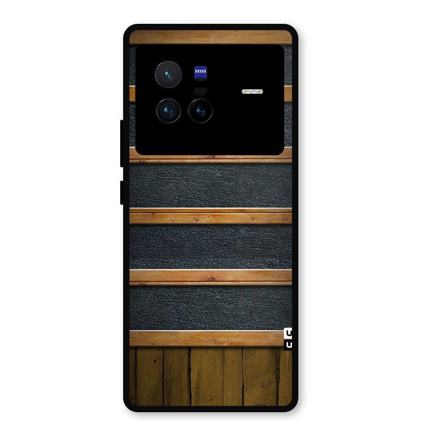 Wood Design Metal Back Case for Vivo X80