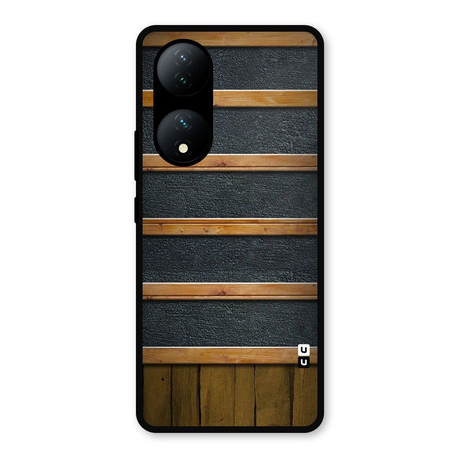 Wood Design Metal Back Case for Vivo Y100a