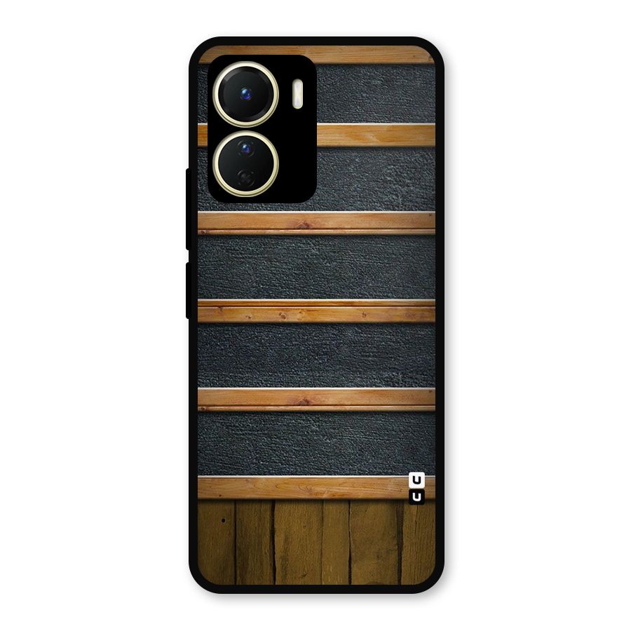 Wood Design Metal Back Case for Vivo Y16
