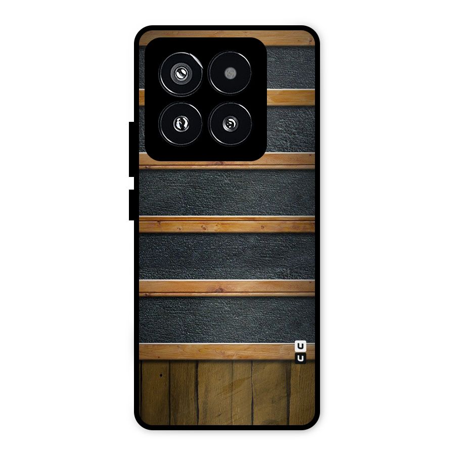 Wood Design Metal Back Case for Xiaomi 14 Pro