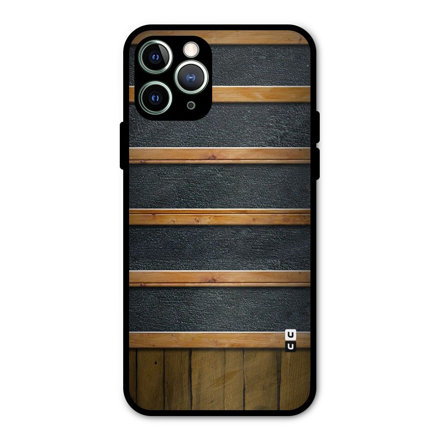 Wood Design Metal Back Case for iPhone 11 Pro Max
