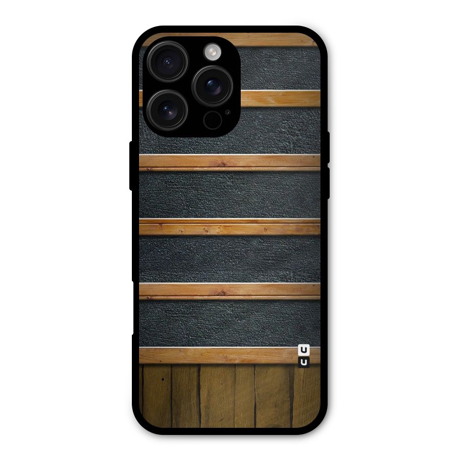Wood Design Metal Back Case for iPhone 16 Pro Max