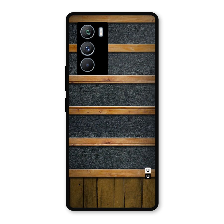 Wood Design Metal Back Case for iQOO 9 SE