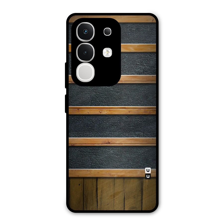 Wood Design Metal Back Case for iQOO Z10x