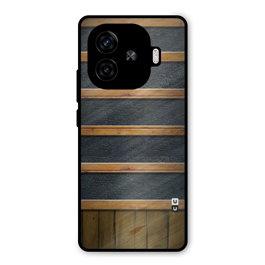 Wood Design Metal Back Case for iQOO Z9 Turbo