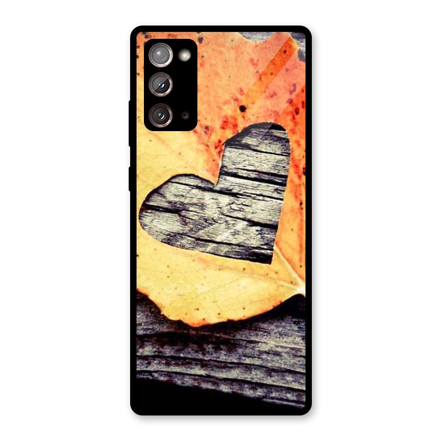 Wood Heart Leaf Glass Back Case for Galaxy Note 20