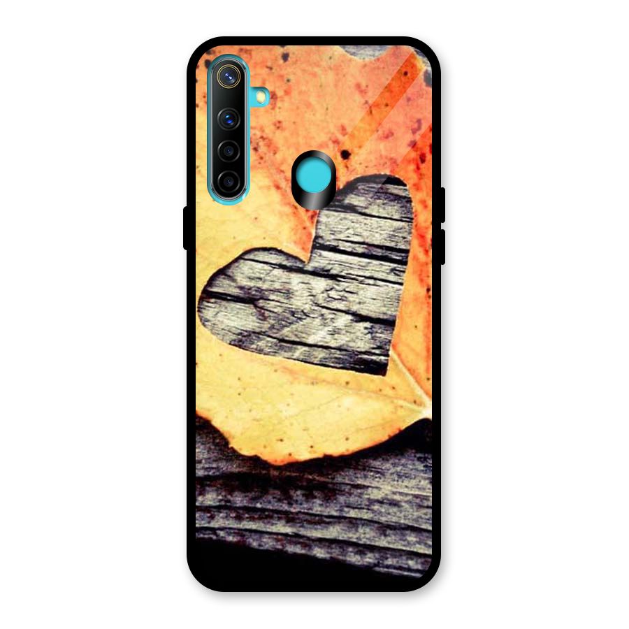 Wood Heart Leaf Glass Back Case for Realme Narzo 10