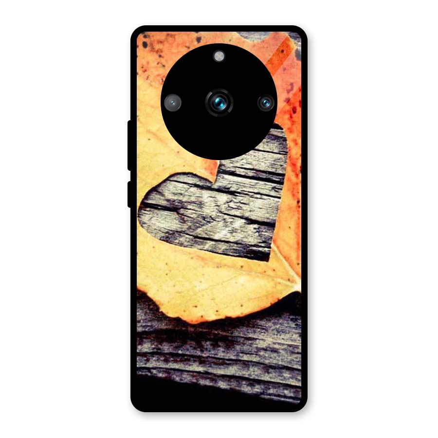 Wood Heart Leaf Glass Back Case for Realme Narzo 60 Pro