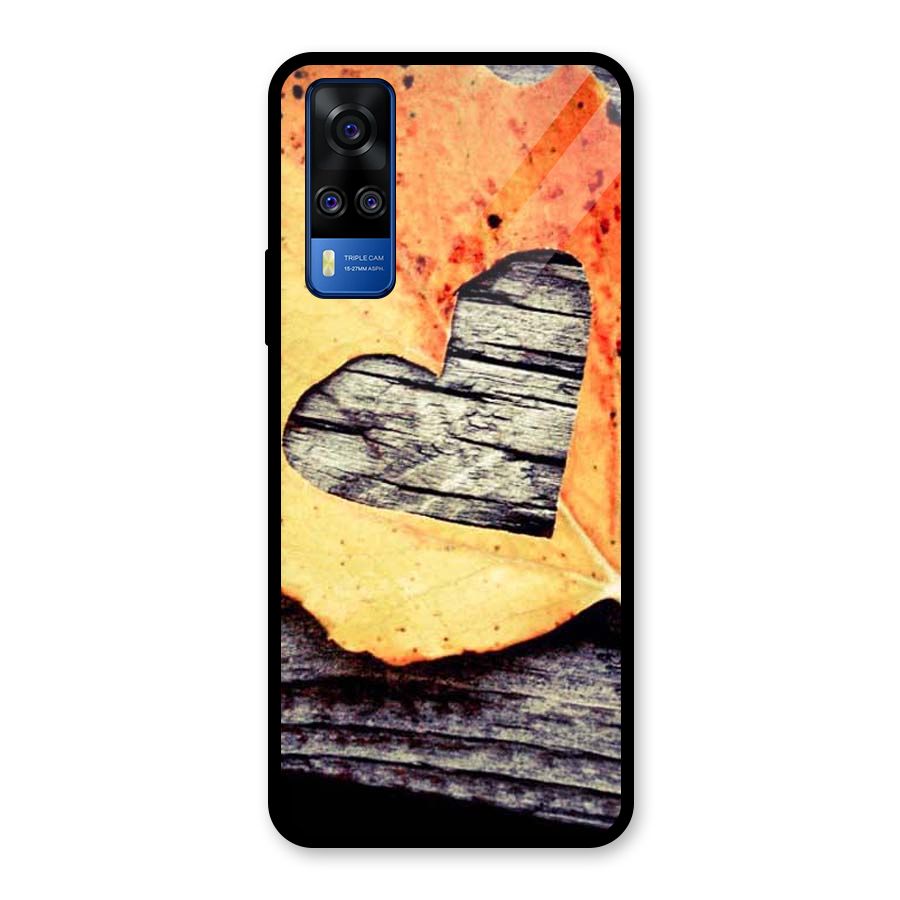 Wood Heart Leaf Glass Back Case for Vivo Y31