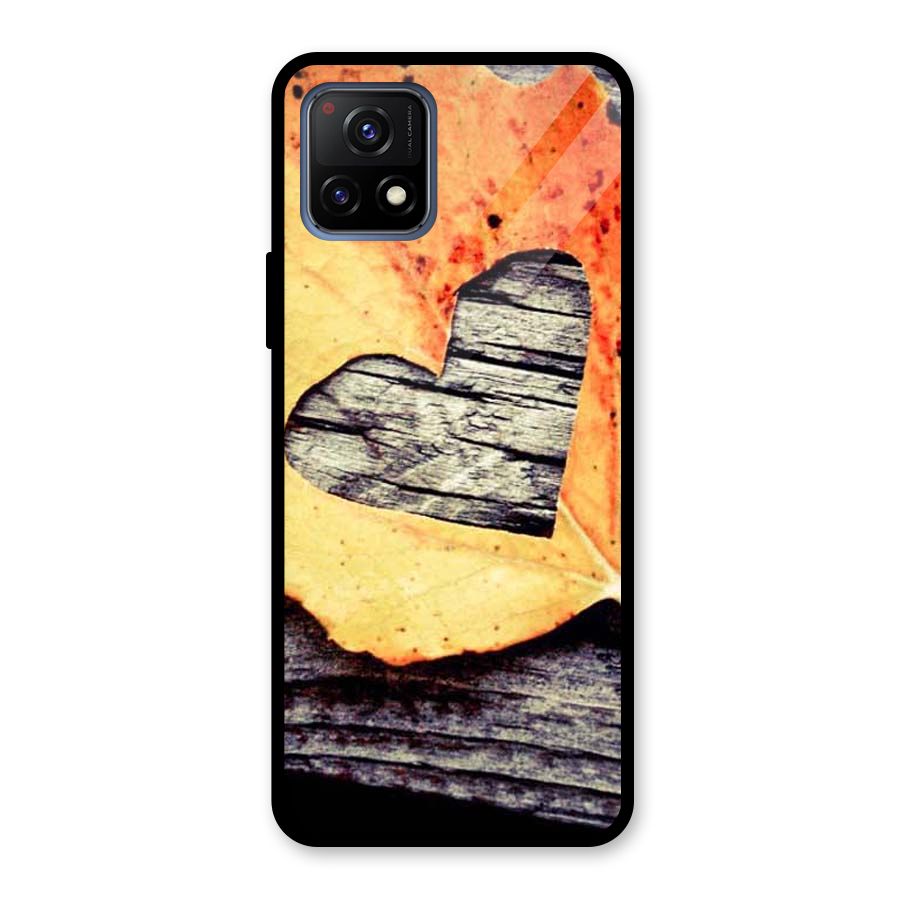 Wood Heart Leaf Glass Back Case for Vivo Y72 5G