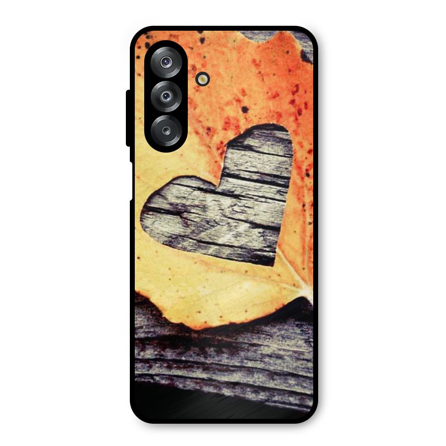 Wood Heart Leaf Metal Back Case for Galaxy A26