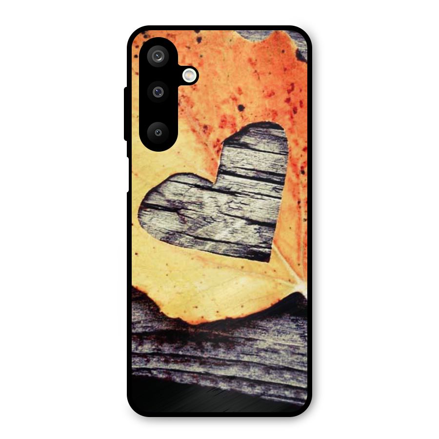 Wood Heart Leaf Metal Back Case for Galaxy M16