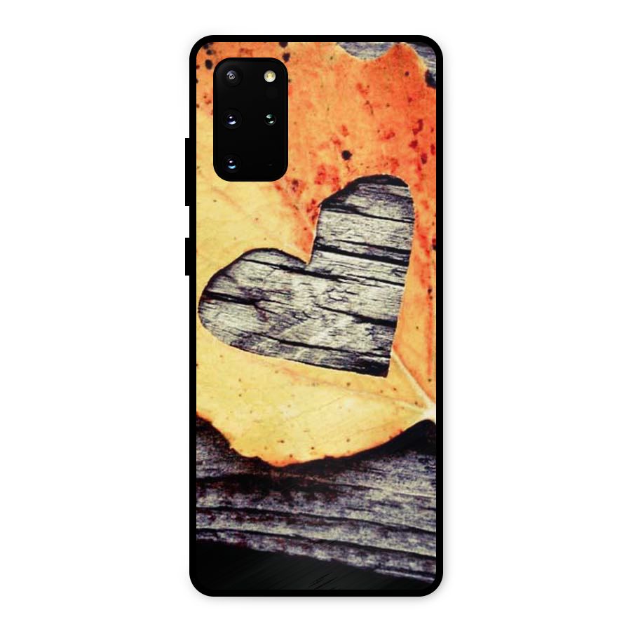 Wood Heart Leaf Metal Back Case for Galaxy S20 Plus