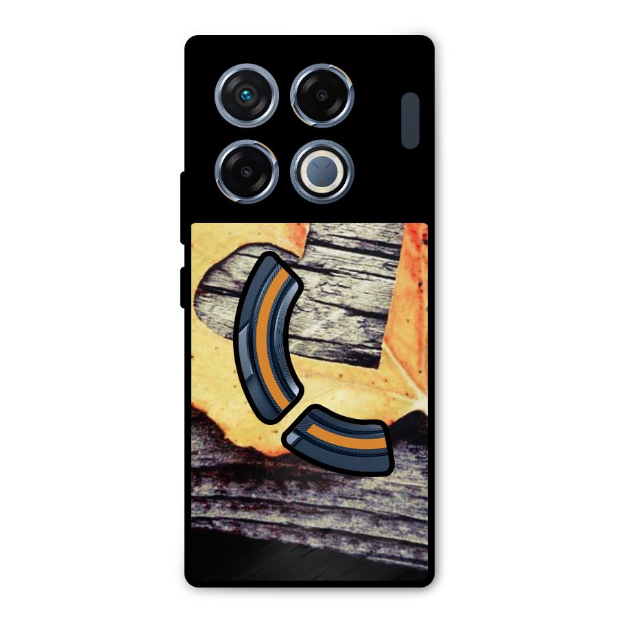 Wood Heart Leaf Metal Back Case for Infinix GT 20 Pro