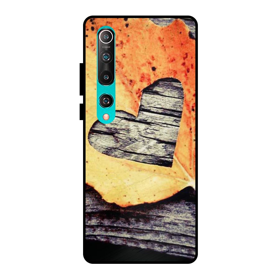 Wood Heart Leaf Metal Back Case for Mi 10