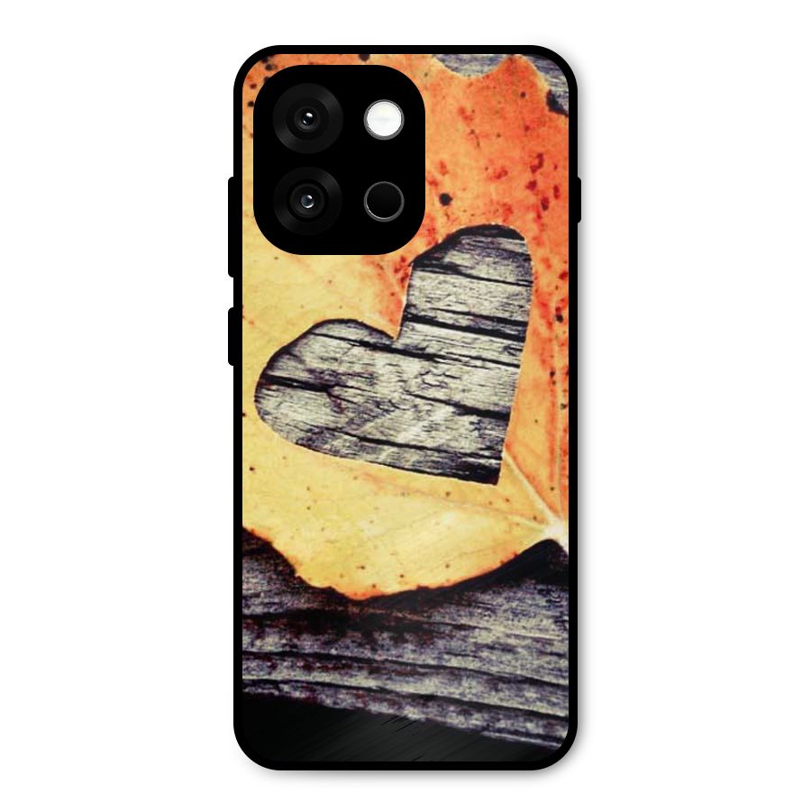Wood Heart Leaf Metal Back Case for OnePlus 13s