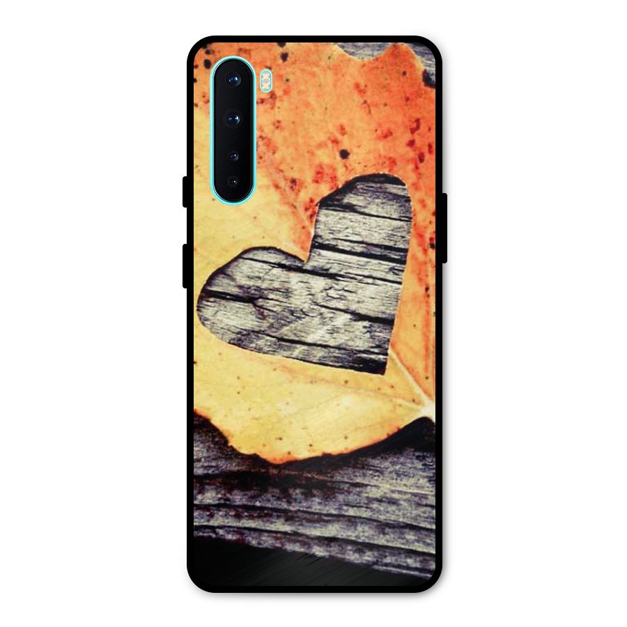 Wood Heart Leaf Metal Back Case for OnePlus Nord