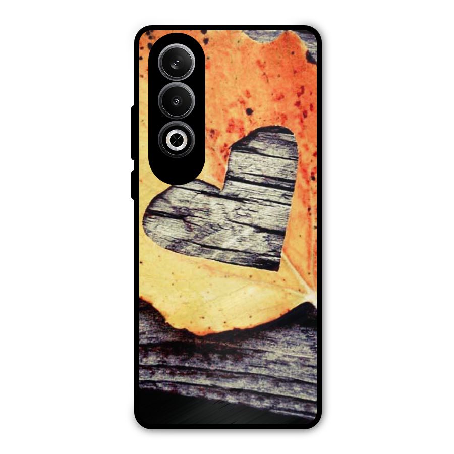 Wood Heart Leaf Metal Back Case for OnePlus Nord CE4