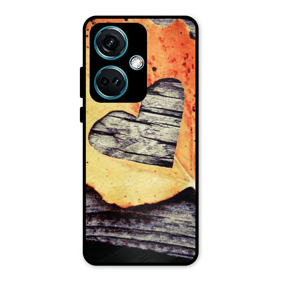 Wood Heart Leaf Metal Back Case for OnePlus Nord CE 3 5G
