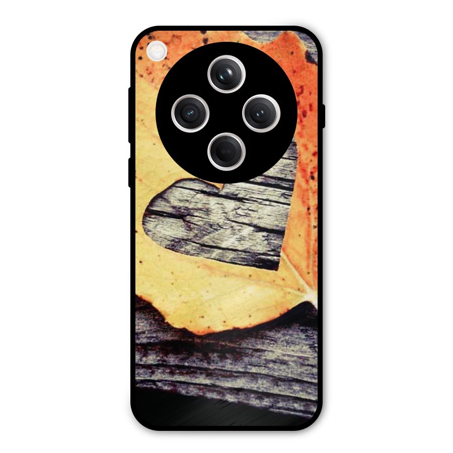 Wood Heart Leaf Metal Back Case for Oppo Find X8