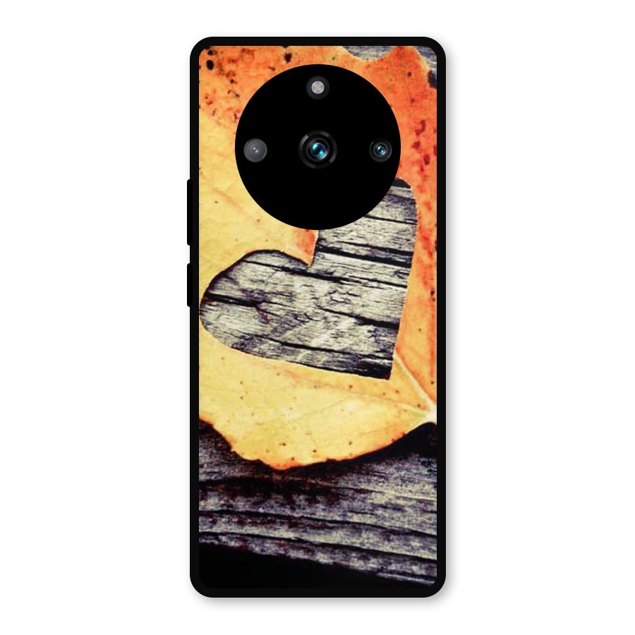 Wood Heart Leaf Metal Back Case for Realme 11 Pro