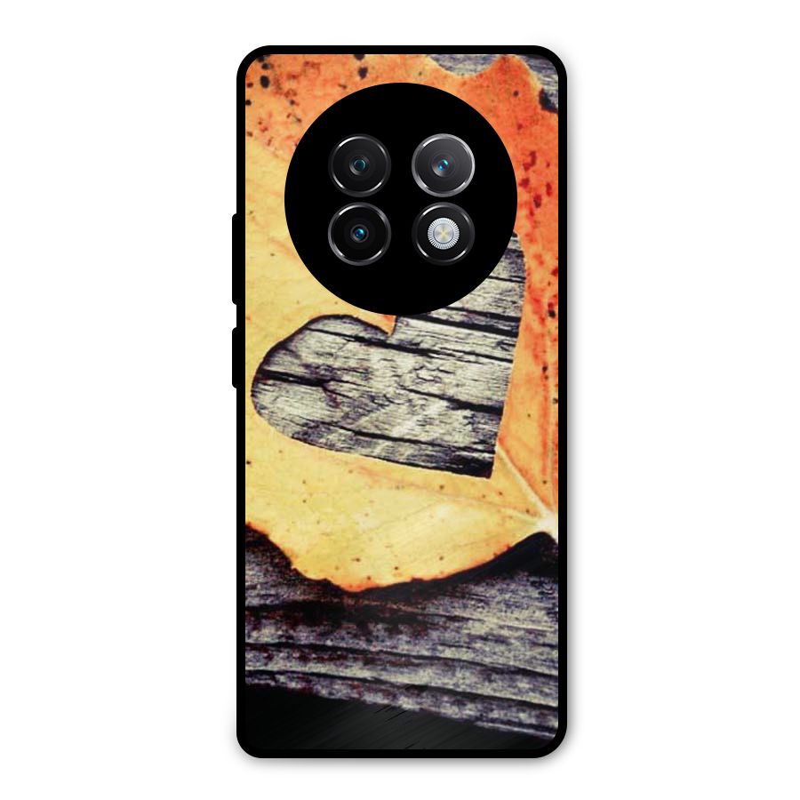 Wood Heart Leaf Metal Back Case for Realme 13 Plus