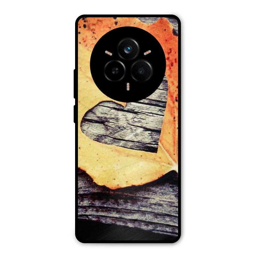 Wood Heart Leaf Metal Back Case for Realme 14 Pro